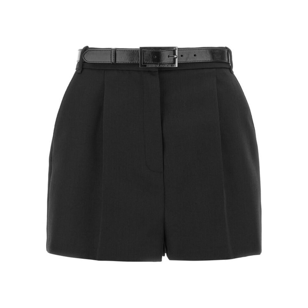 Elisabetta Franchi Black Virgin Wool Bermuda Women's Shorts